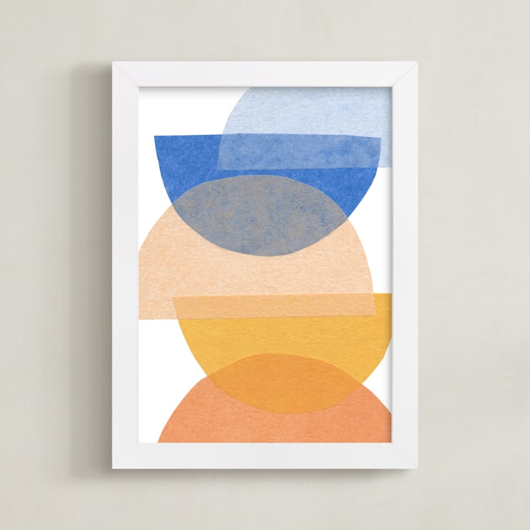 "mod moons" - Art Print in tutti frutti by Carrie Moradi - Framed