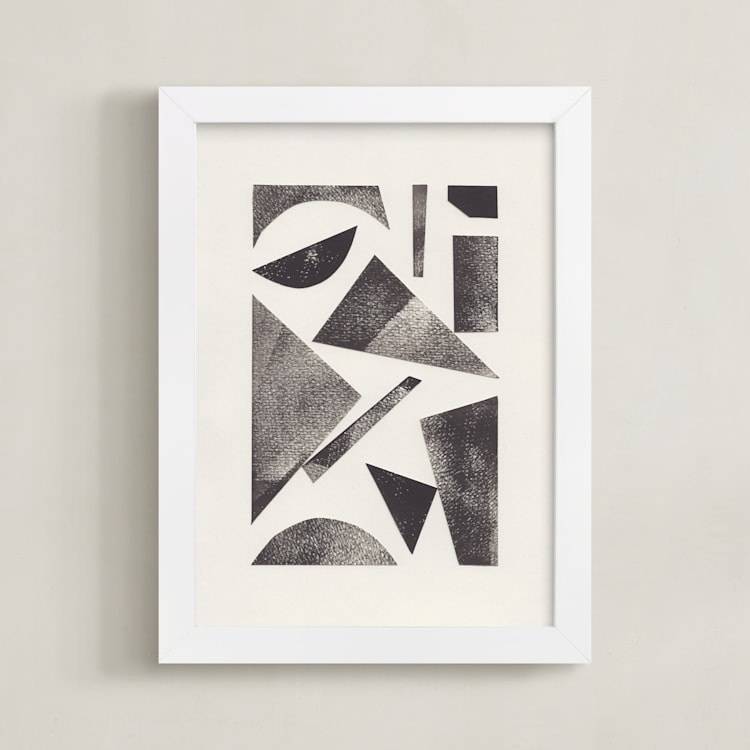 "Paper Geometry II" - Art Print in Charcoal Grey by Alisa Galitsyna - Framed