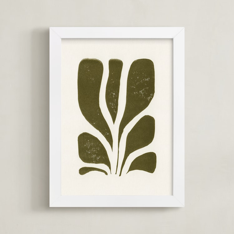 "Growth II" - Art Print in Olive Green by Alisa Galitsyna - Framed