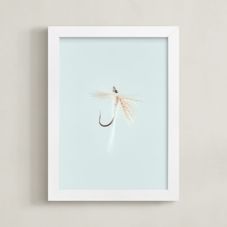"Soft Hackle" - Art Print in Freshwater Blue by Andrew McClintock - Framed