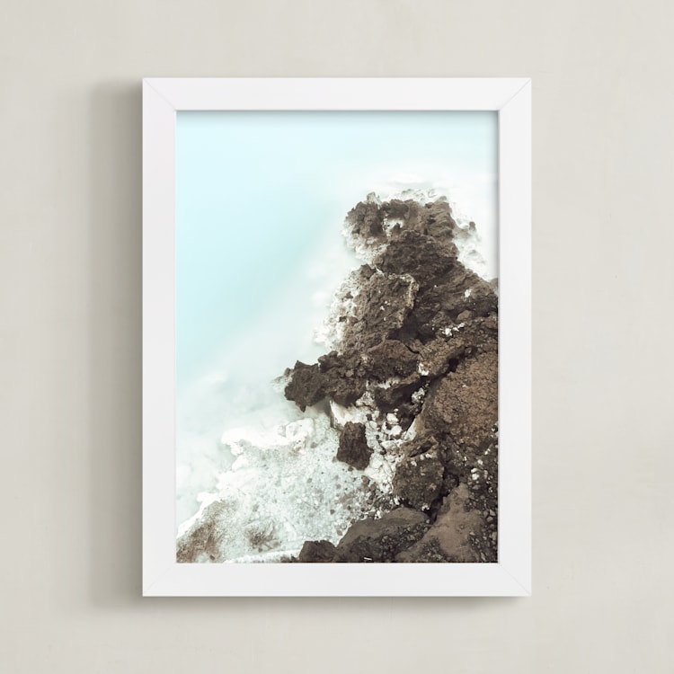 "Lava Rock" - Art Print in Turquoise Natural by Lisa Moore - Framed