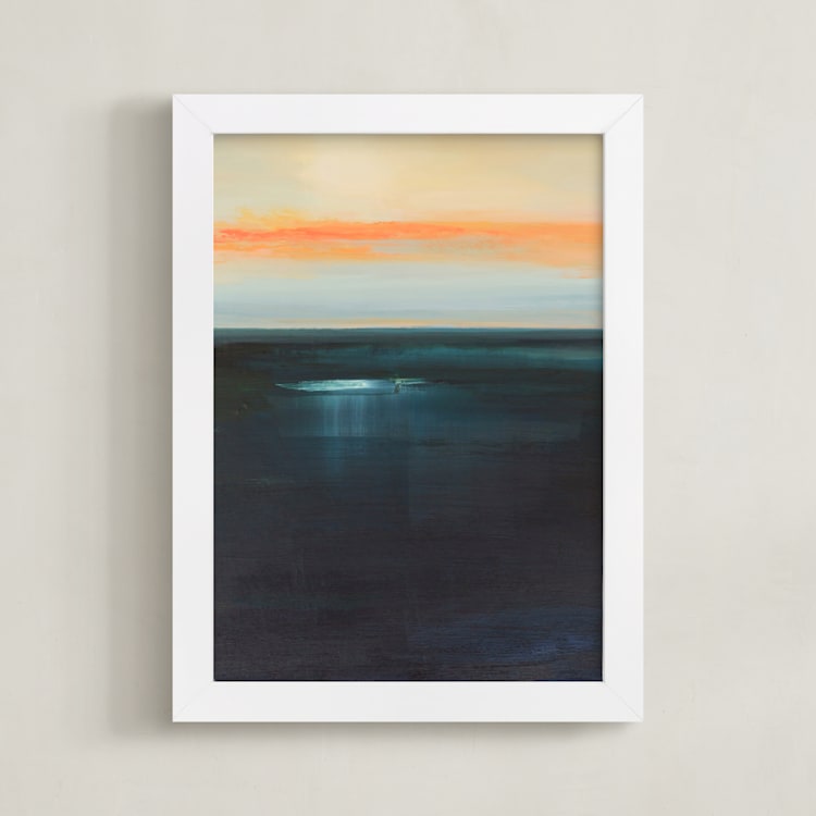 "Vestige" - Art Print in Marine Blue by Mya Bessette - Framed
