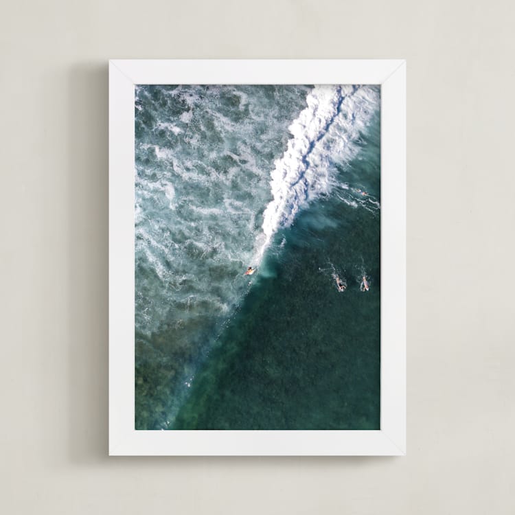 "Ride I" - Art Print in Teal by Shari Margolin - Framed