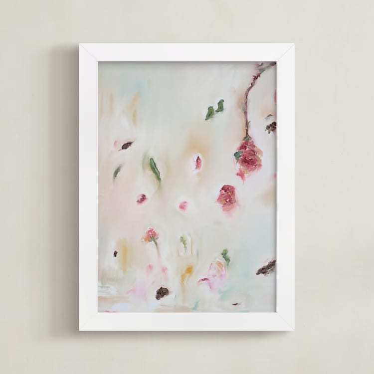 "Lost and Found" - Art Print in Taupe by Mary Ketch - Framed