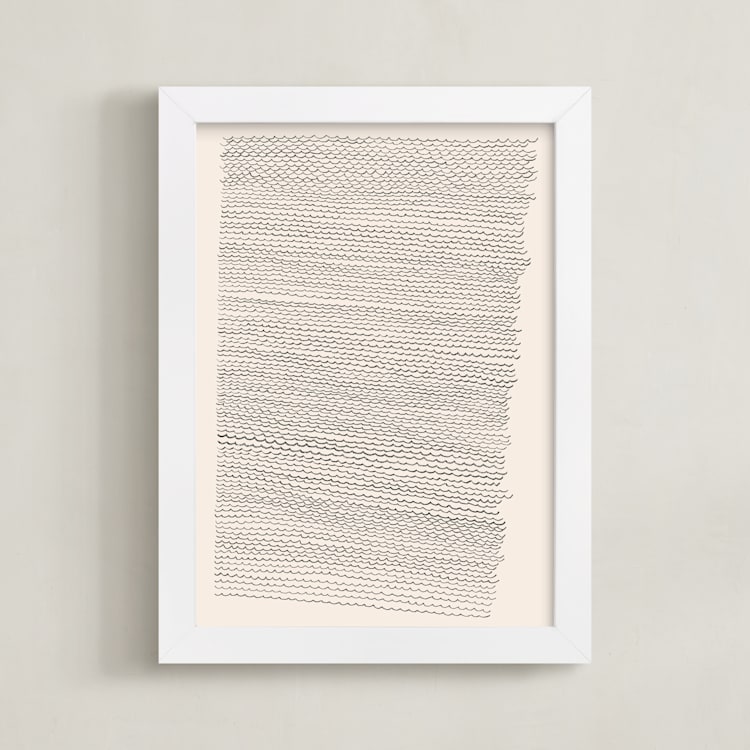 "Waves Study" - Art Print in Antique White by Jayne Alfieri - Framed