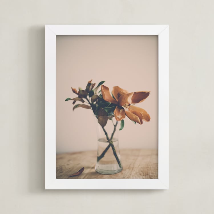 "Magnolia" - Art Print in Sepia by Melinda Denison - Framed
