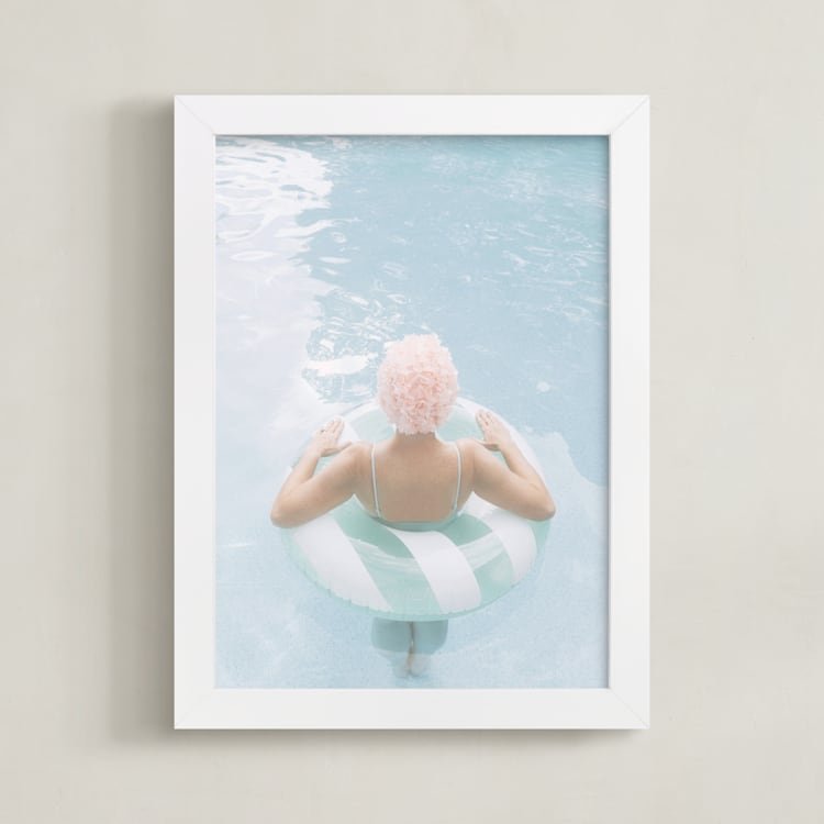 "Float" - Art Print in Powder Blue by Alicia Abla - Framed