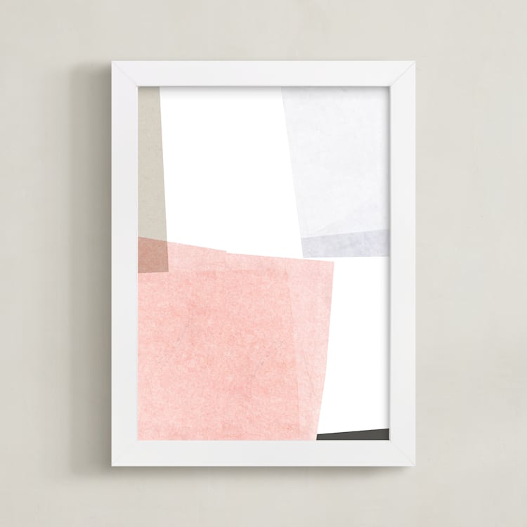 "Settling 1" - Art Print in Blush by Francesca Iannaccone - Framed