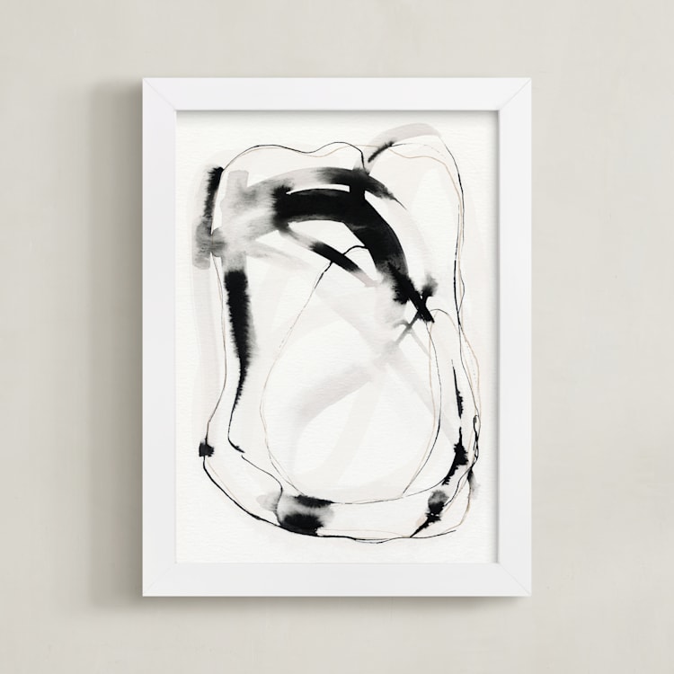 "Engage" - Art Print in Charcoal by Melanie Severin - Framed