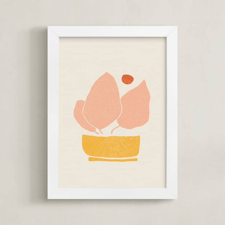 "Nana" - Art Print in Coral by Alex Roda - Framed
