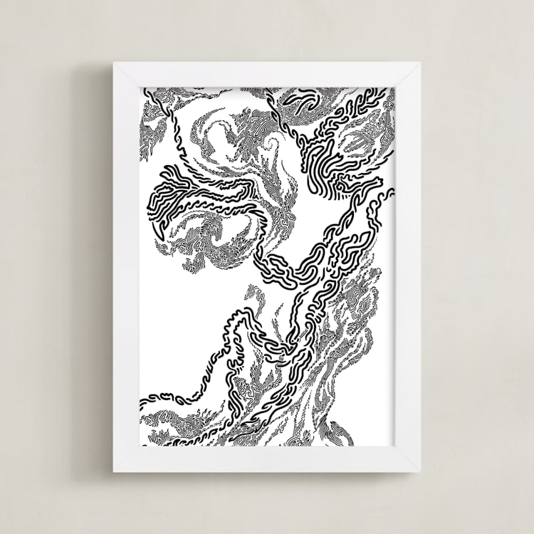 "Cloud Formations 1" - Art Print in Ink by Harrison Tenzer - Framed