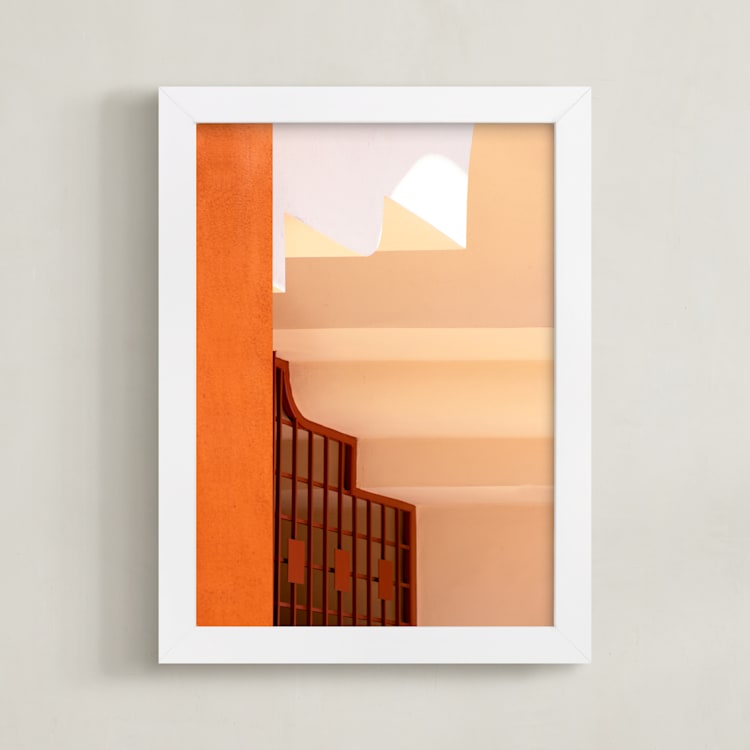 "Moroccan Angles II" - Art Print in Terracotta by Lisa Sundin - Framed