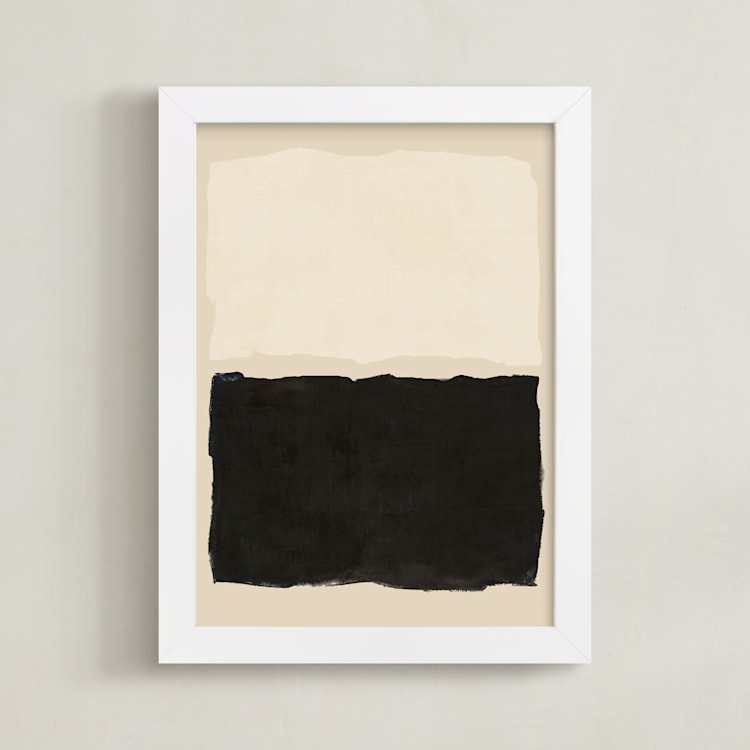 "Good Morning. Good Night." - Art Print in Tan by Dawn Smith - Framed