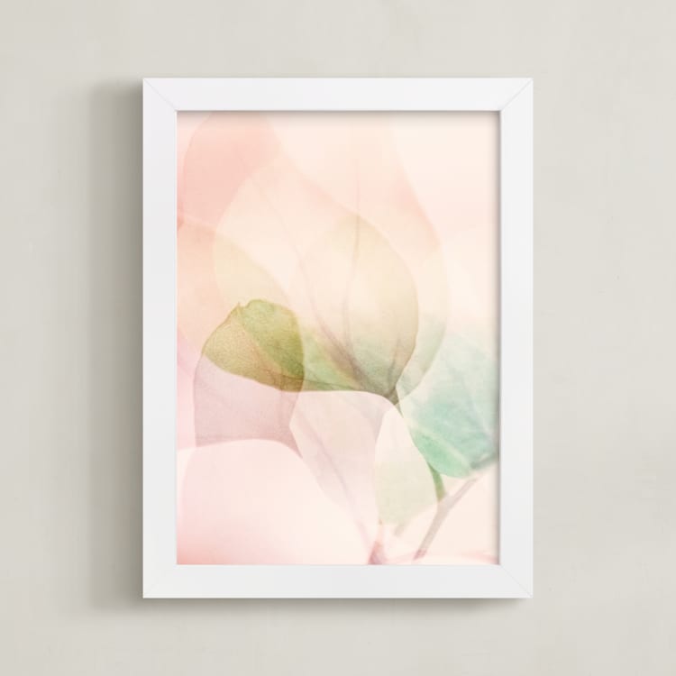 "Sweet Memories I" - Art Print in Peach by Lisa Sundin - Framed