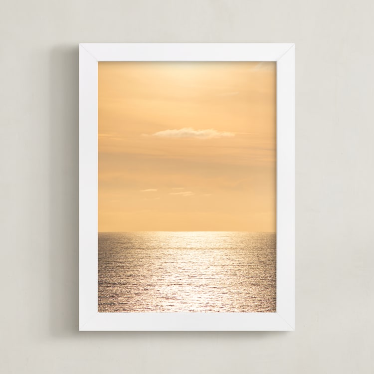 "The Golden Hour" - Art Print in Golden Yellow by Lisa Sundin - Framed