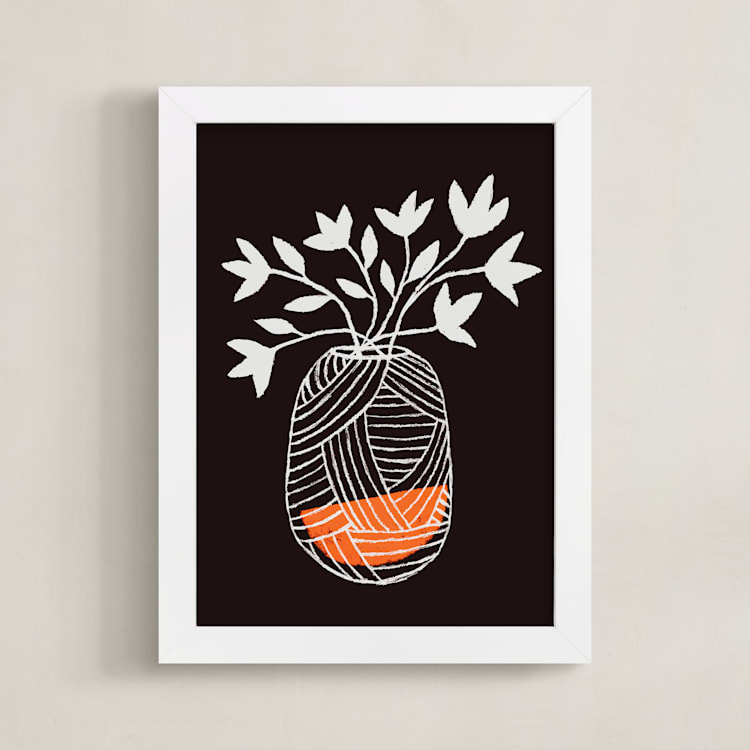 "Petiole" - Art Print in Nectarine by Marabou Design - Framed