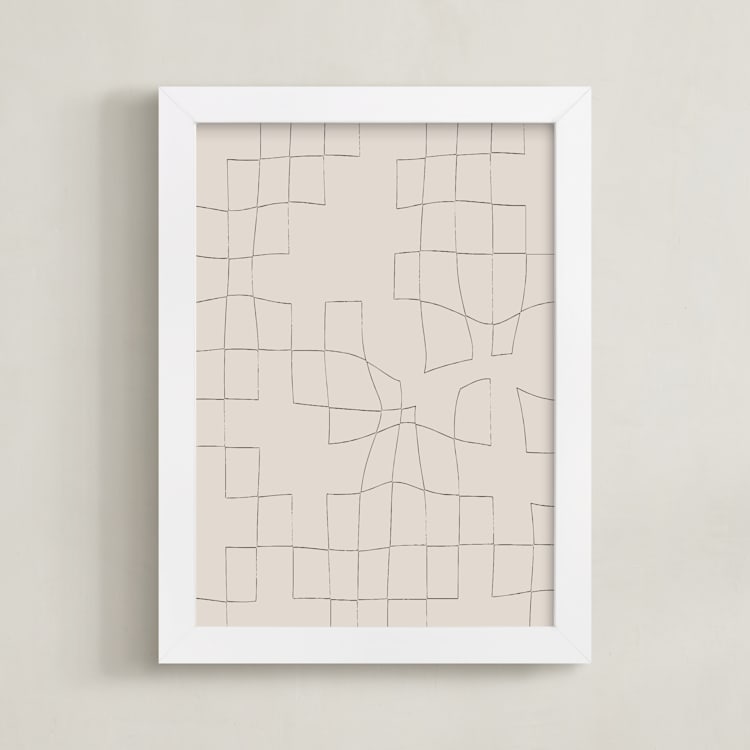 "Loose Framework" - Art Print in Chalk by Beth Vassalo - Framed