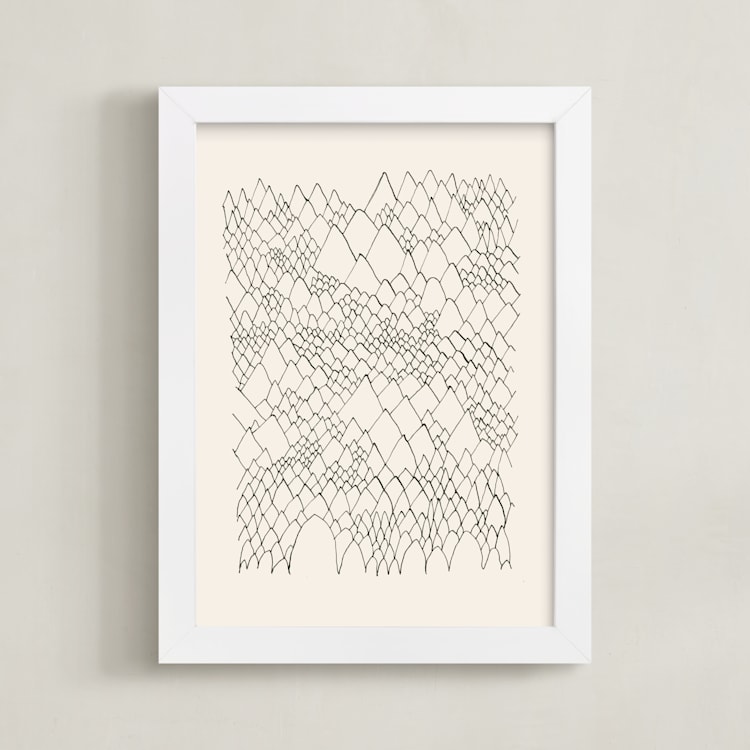 "Nature, you and me N.4 II" - Art Print in Ivory Black by Catilustre - Framed