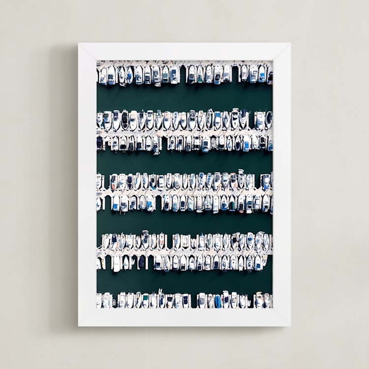 "Dude, Where's My Boat" - Art Print in Sea Green by ARIANE MOSHAYEDI - Framed