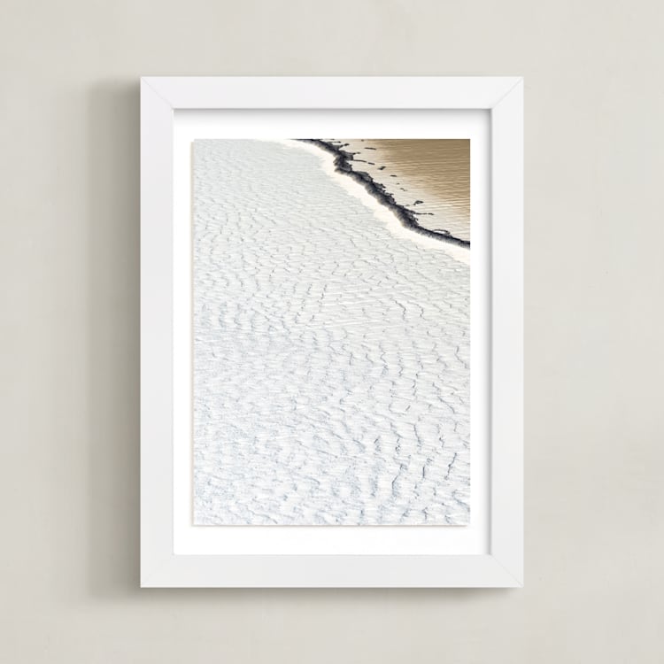 "Negative Space: Shoreline I" - Art Print in Ivory Desert by Jessica C Nugent - Framed