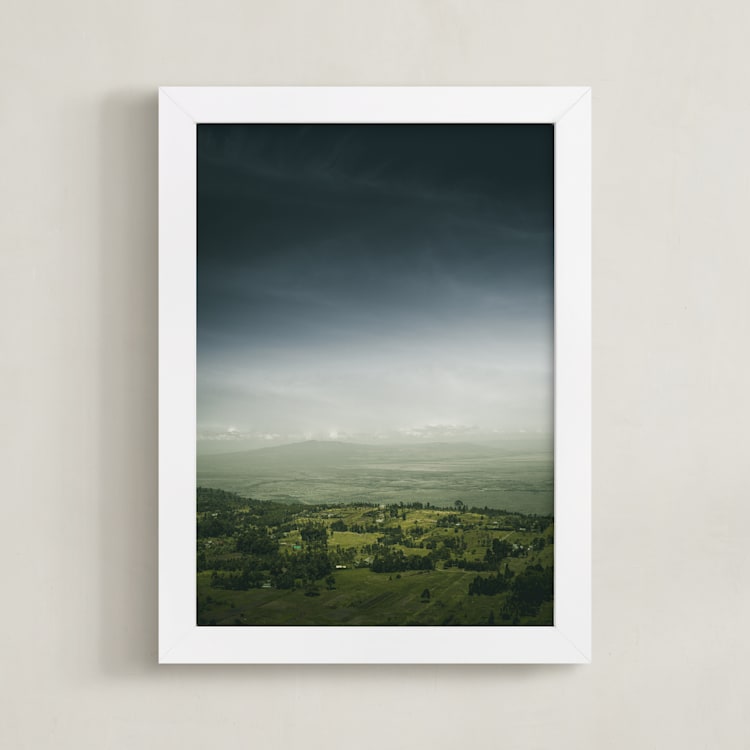 "Moodscape" - Art Print in Cool Blue by David Michuki - Framed
