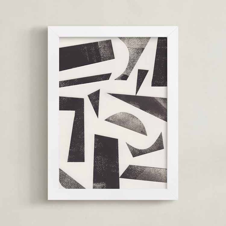 "Paper Geometry I " - Art Print in Charcoal Grey by Alisa Galitsyna - Framed