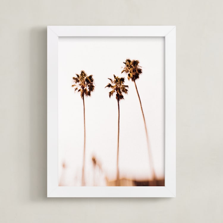 "Dreamscapes #4" - Art Print in Peach by Mike Sunu - Framed