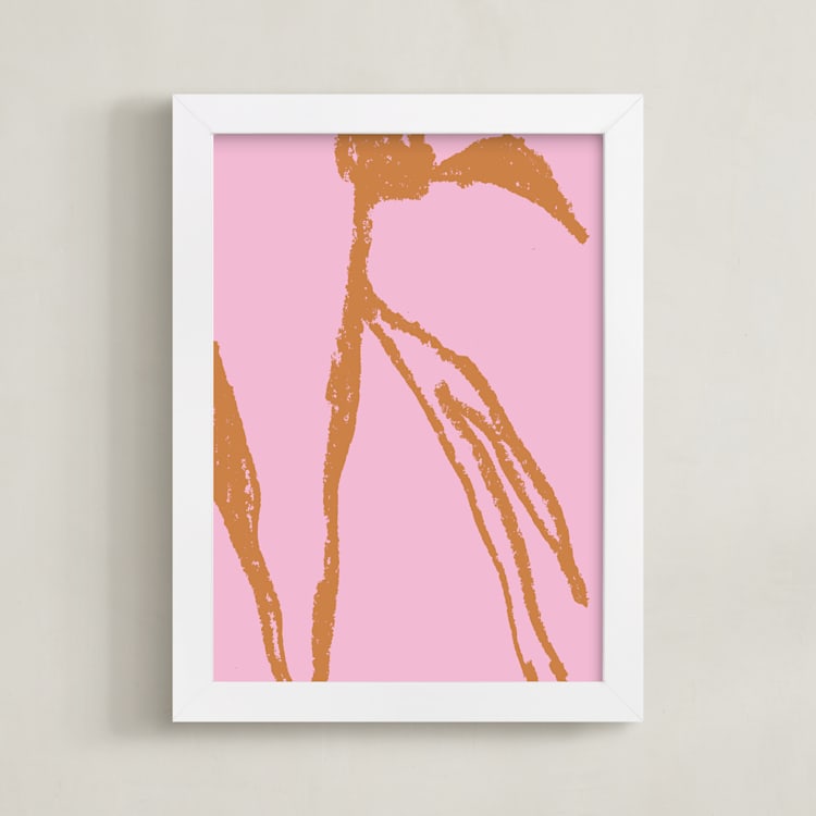 "Flower Shapes 2" - Art Print in Pink by Alicia Schultz - Framed