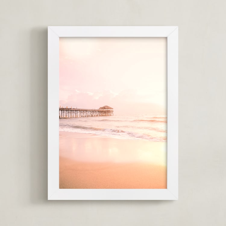 "Sweet Serenity" - Art Print in Dreamy Peach by Rega - Framed