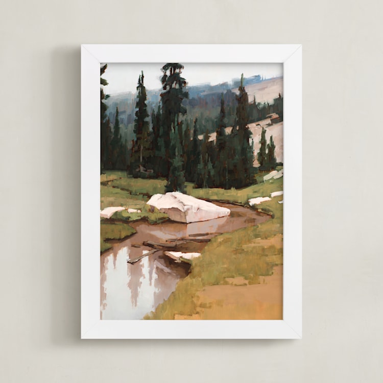 "Timberline Runoff" - Art Print in River Bank by Rachel Nelson - Framed