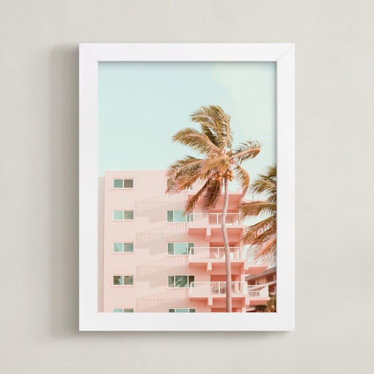 "Pastel Holidays" - Art Print in Peach Pearl by Rega - Framed