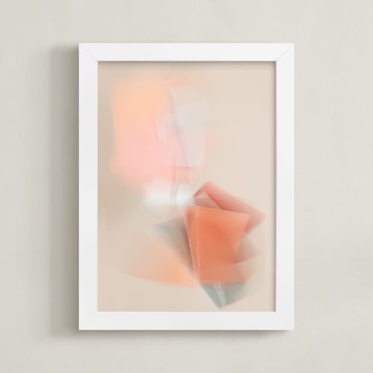 "Spring is in the Air" - Art Print in Peach by Lisa Sundin - Framed