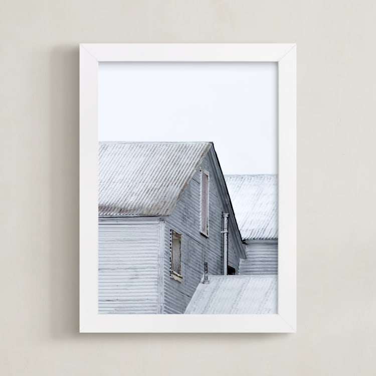 "Nordic Frost" - Art Print in Nordic Blue by Lisa Sundin - Framed