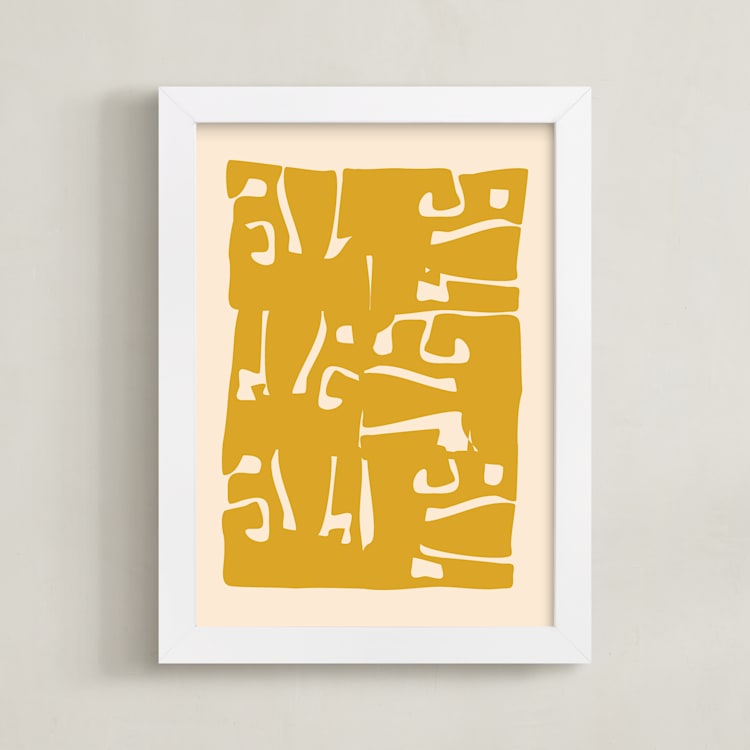 "Floor Plan" - Art Print in Honey by Beth Vassalo - Framed