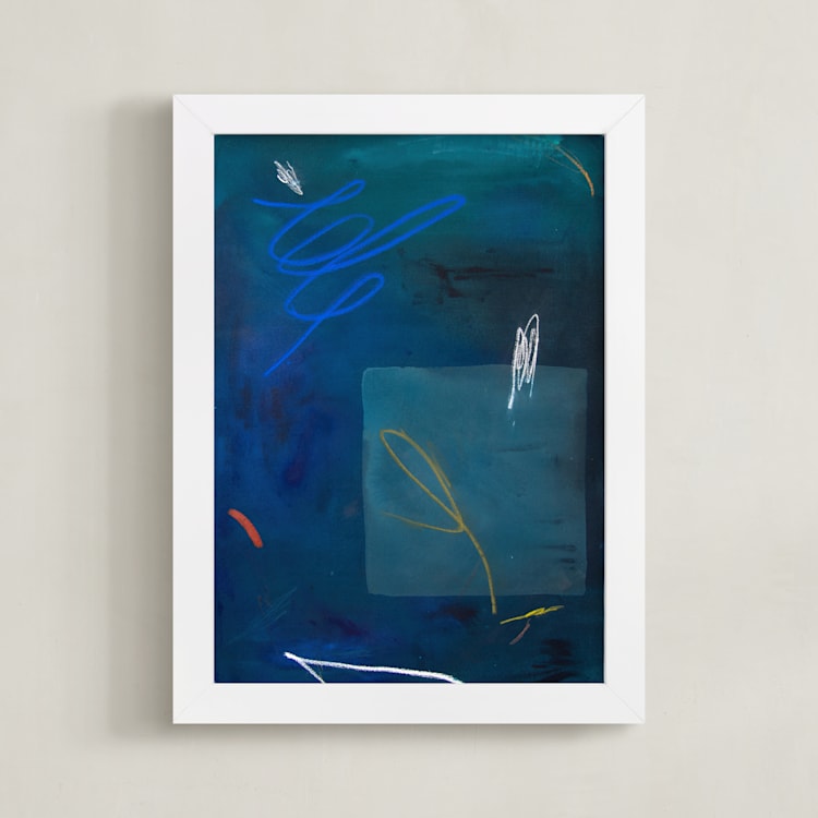 "BAIT & SWITCH" - Art Print in Lapis Lazuli by Keren Toledano - Framed