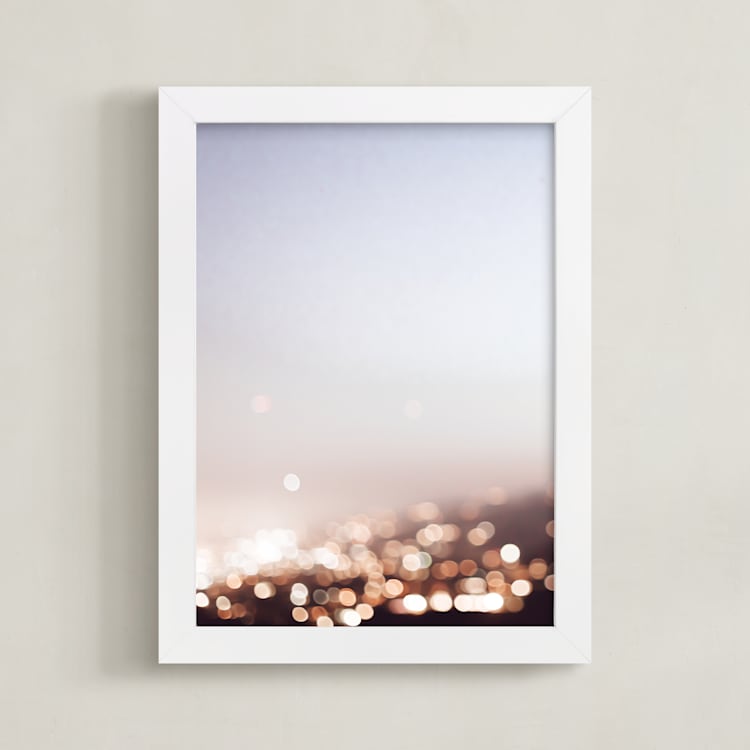 "Warm Evening I" - Art Print in City Sky by Caroline Mint - Framed