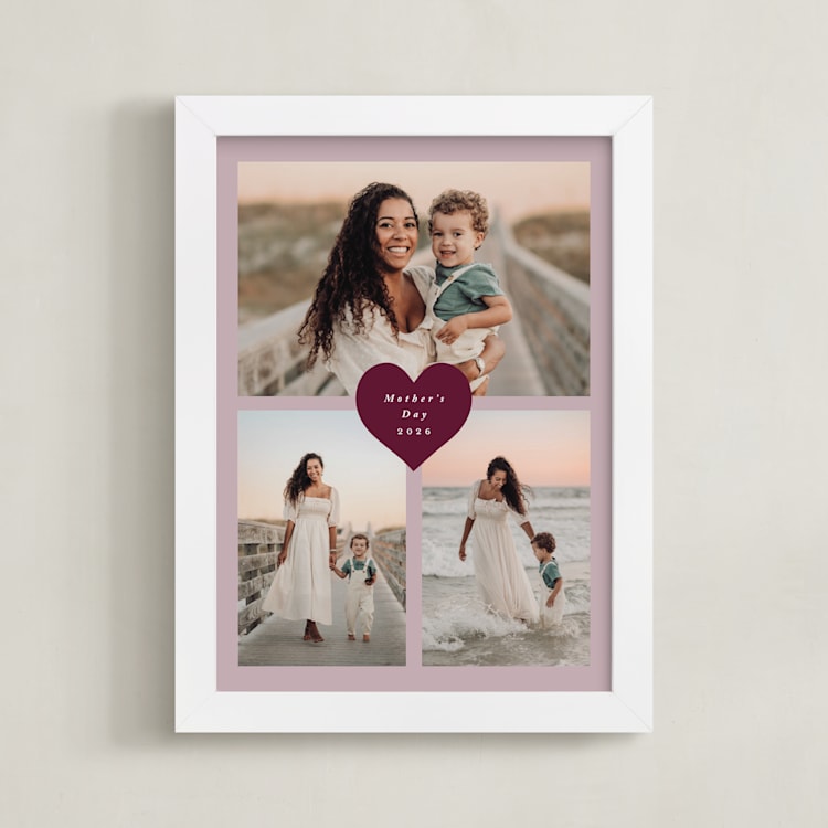 "Heart Tag: Portrait Framed Photo" - Framed Photo in Lilac by Stacy Maalouf - Framed