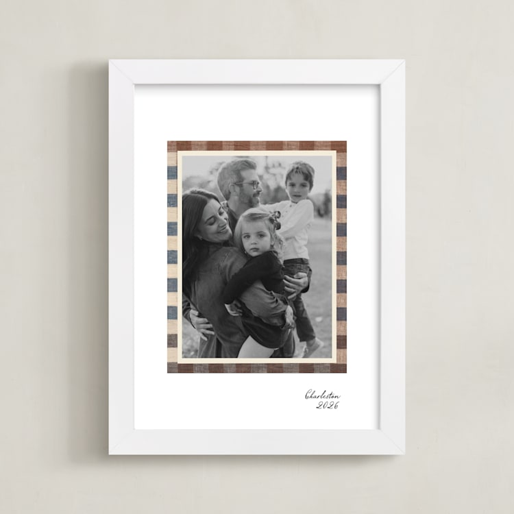 "Framed Photo: Textile Checks Frame" - Framed Photo in Sand by Creo Study - Framed
