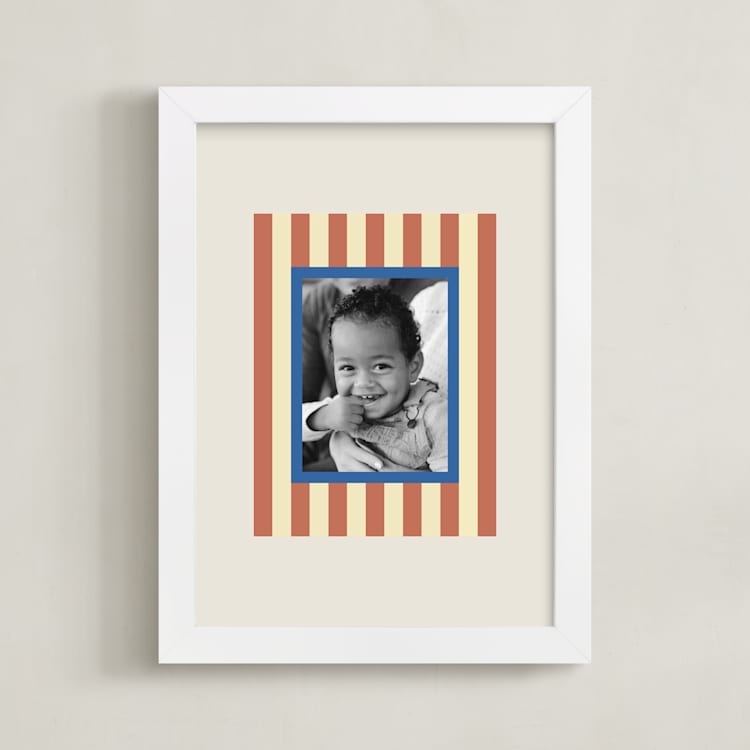 "Mat Striping: Portrait" - Framed Photo in Rust by Carrie Moradi - Framed