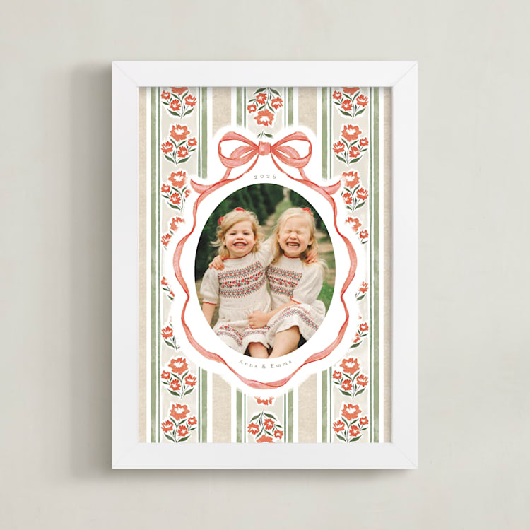 "Framed Photo: Holiday Ribbon" - Framed Photo in Latte by Jackie Crawford - Framed