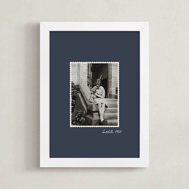 "Old Time: Portrait" - Framed Photo in Midnight by letterfix - Framed