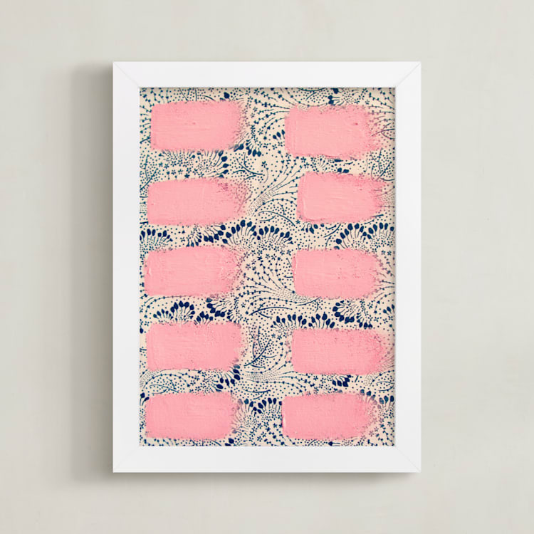"Angst" - Art Print in Pastel Pink by Frances Sousa - Framed