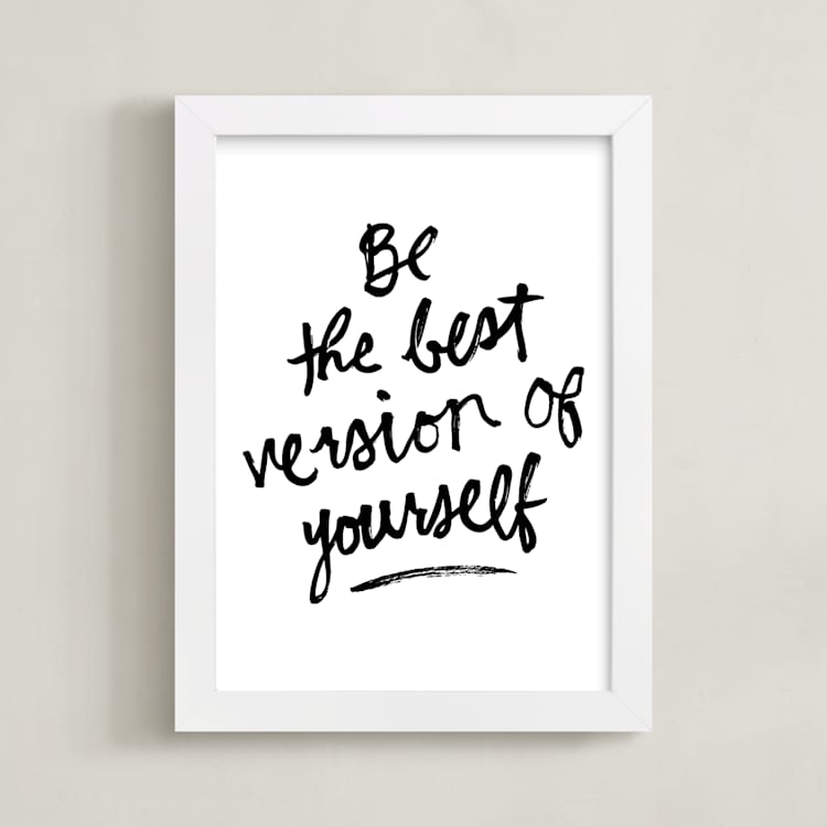 "Best Version" - Art Print in Black by Kelly Nasuta - Framed