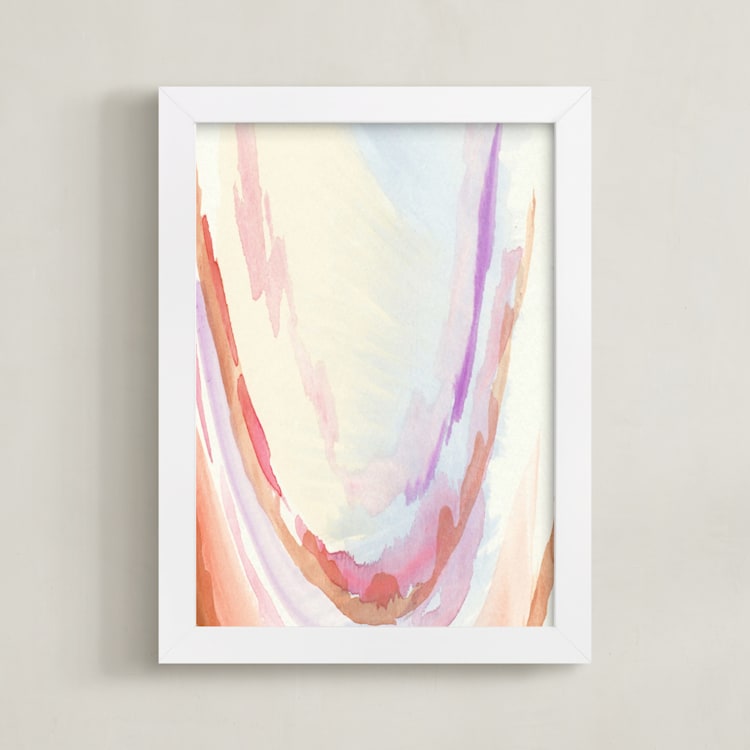 "At The Edge" - Art Print in Coral Rust by Grace Kreinbrink - Framed