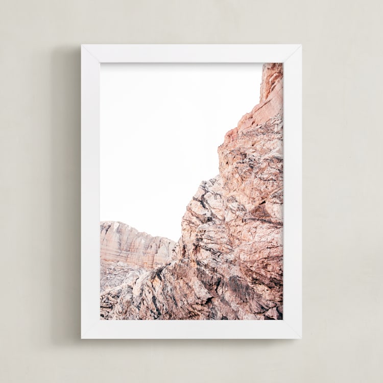 "Painted Canyon 1" - Art Print in desert blush by Kamala Nahas - Framed