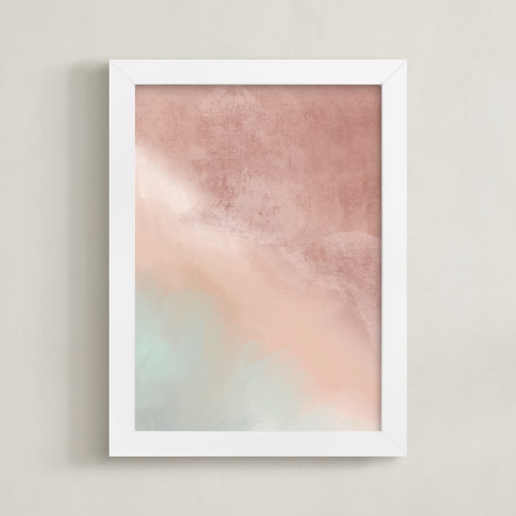 "Shoreline" - Art Print in burnt sienna by Creo Study - Framed