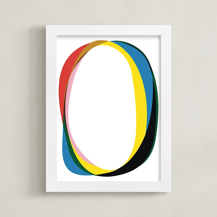 "Rings 1" - Art Print in MId Century Modern Primary by Christina Flowers - Framed
