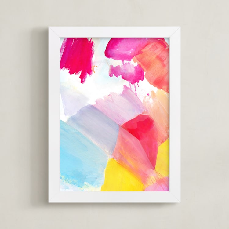 "Fragment" - Art Print in Cerise by Hooray Creative - Framed