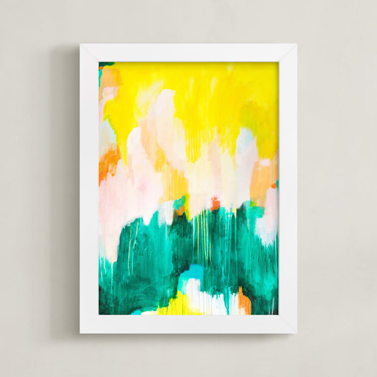 "Pina" - Art Print in Sunshine Yellow by Parima Studio - Framed
