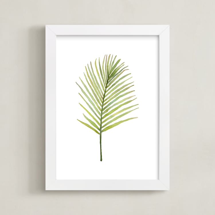 "I'm Frond of You No. 2" - Art Print in Palm Green by Andi Pahl - Framed